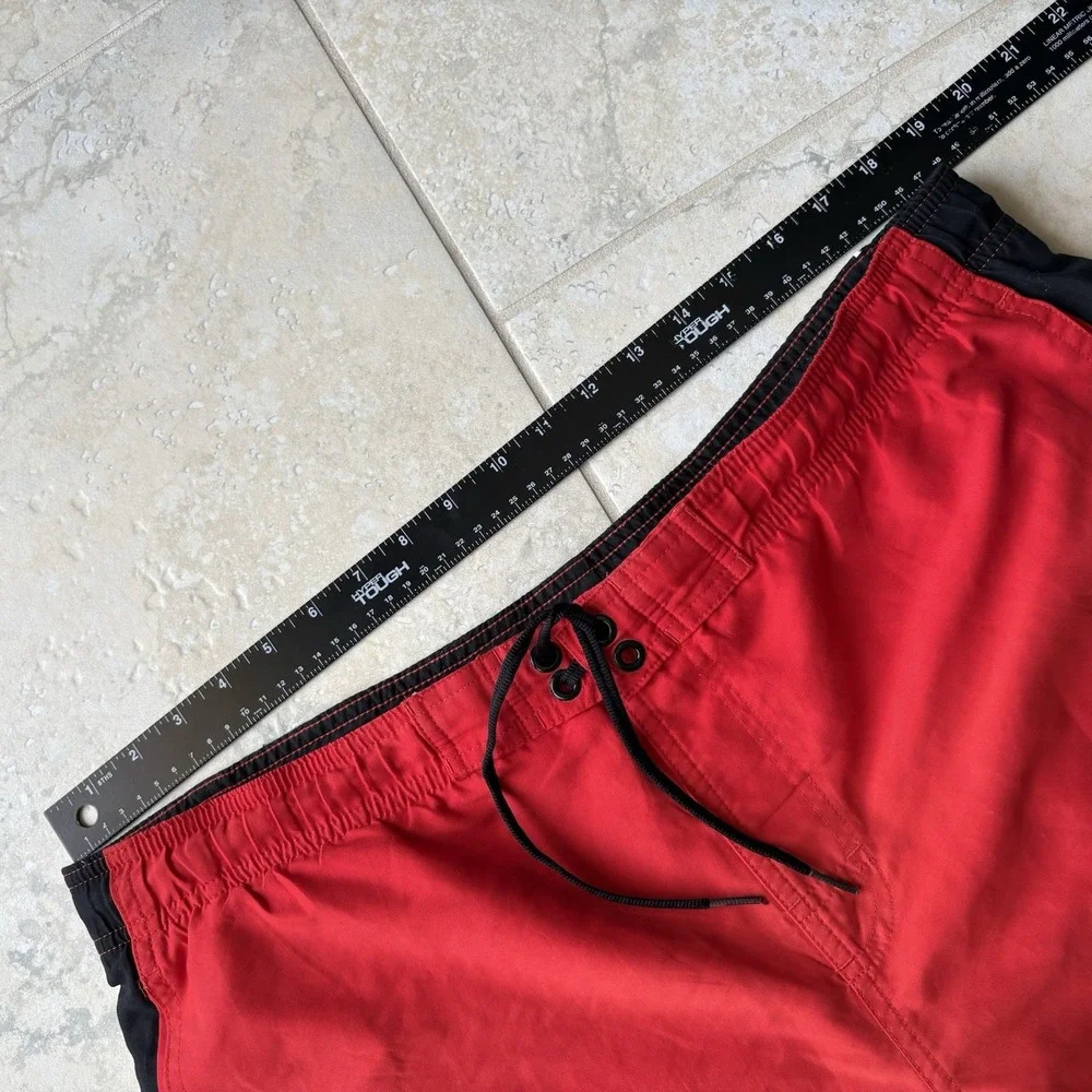 Vintage 2000s Nike Swim Shorts Mens Large Red Boardshorts Trunks Y2K Beach